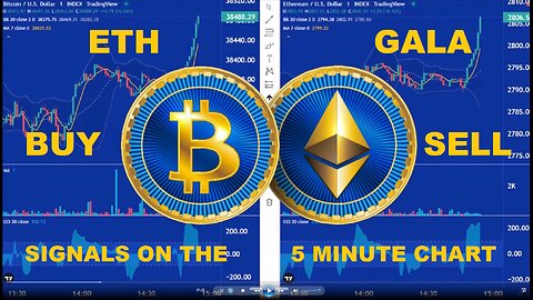 Buy + Sell Signals on the GALA 5 Minute Chart