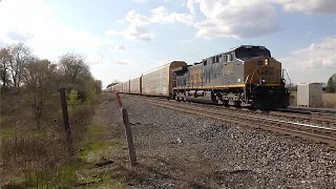 CSX M216 AutoRack Train from Sterling, Ohio April 15, 2023