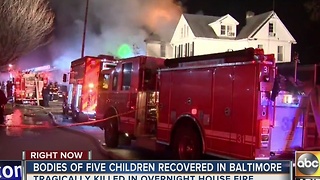 Five children killed in Baltimore house fire overnight