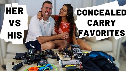 HER VS HIS CONCEALED CARRY FAVORITES | Our favorite gear, holsters, lights, books, etc!
