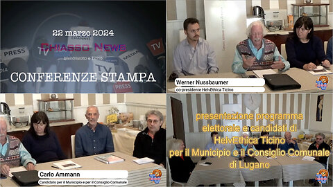 Conferenza stampa - Presentazione candidati HelvEthica Ticino per il Comune di Lugano