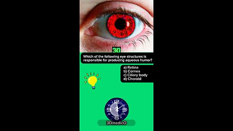 ANSWER Question: Medical MCQs Part Eye 3,#mcqs #medical #eye #health #3Dmedico