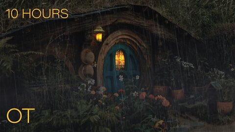 Stormy Night in Hobbiton | Soothing Rain & Rolling Thunder Sounds for Relaxing | Studying | Sleeping