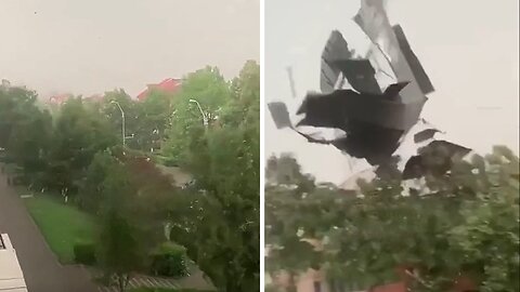 Extreme Wind Rips Off Roof Of Romanian House