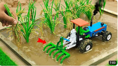 diy mini tractor growing paddy seeds science project | diy tractor