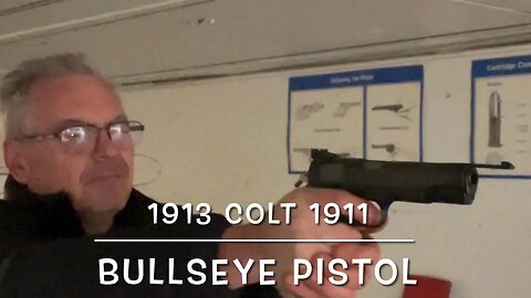 1913 Colt 1911 45 acp Bullseye pistol at the range