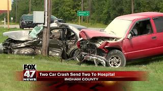 Two injured, one critically after crash in Leroy Township