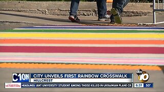 Rainbow crosswalk opens in San Diego