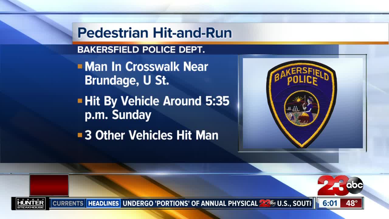 Pedestrian Hit by 4 Vehicles