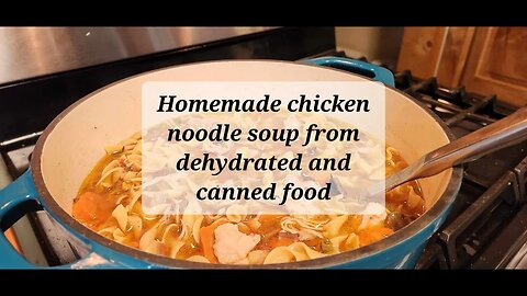 Homemade chicken noodle soup with dehydrated veggies and other canned things #canning