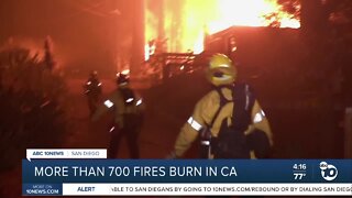 More than 700 fires burn in CA