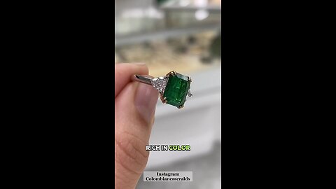 AAA+ minor treatment rectangular emerald & VS trillion diamond engagement anniversary ring