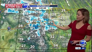 Mild and dry Sunday, then snow and cold arrive tomorrow morning