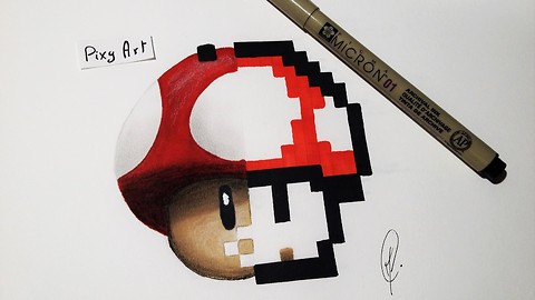 How to draw Mushroom from Super Mario