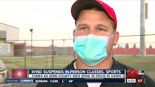 Coach Starrett reacts to KHSD's decision to suspend sports activity
