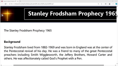 PROFOUND PROPHECY For The TRUE CHURCH ~ From 1965 ~ Pt 1
