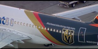 Allegiant Airlines unveils Golden Knights plane
