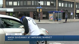 Mask giveaway at Imperial Market