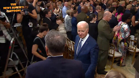 Biden abruptly walks out of the Medal of Honor unfinished ceremony, even before the closing benediction.