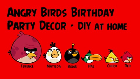 Angry Birds birthday party decor using balloon - DIY at home