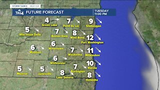 Sunny and breezy Tuesday ahead