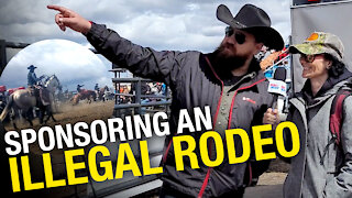 Derek Fildebrandt on freedom, cops and Kenney at illegal Alberta rodeo