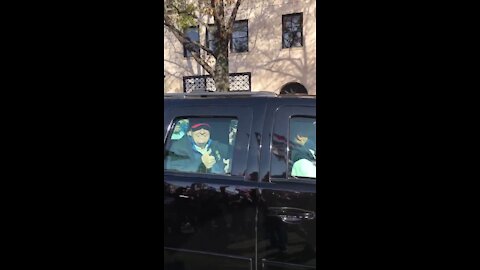 Trump Driving by Tramp MAGA Rally in DC - HQ