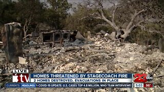 Homes threatened by Stagecoach Fire as evacuations put in place