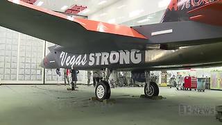Close up look at Nellis Air Force Base's new Vegas Strong F-15