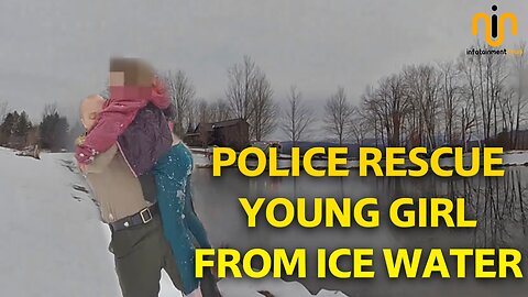 Hero Police Officer Rescue Girl from Ice Water Complete update and photage #policerescue #rescuegirl