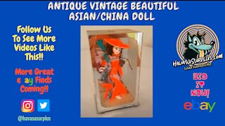 Vintage Beautiful China Doll In Glass Box ' Buy It Now!