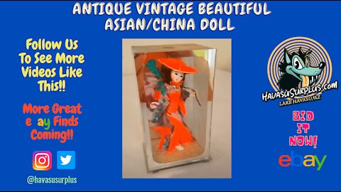 Vintage Beautiful China Doll In Glass Box ' Buy It Now!