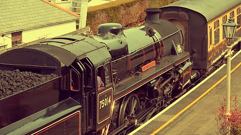 Vintage British steam train