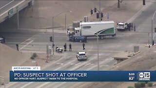 Suspect arrested after allegedly shooting at officer, causes crash near I-17 and Greenway Road