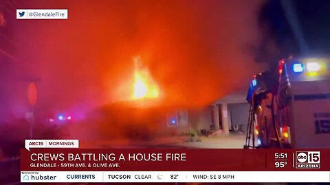 Crews fight house fire near 59th and Olive avenues in Glendale