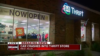 Car crashes into thrift store in West Allis