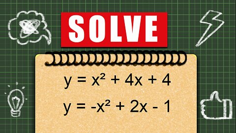 Solve y = x² + 4x + 4 and y = -x² + 2x - 1