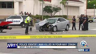 Man killed in 4-vehicle crash along Palm Beach Lakes Boulevard in West Palm Beach