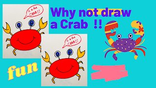 Draw a Crab | Easy drawing of a Crab | Cute Crab