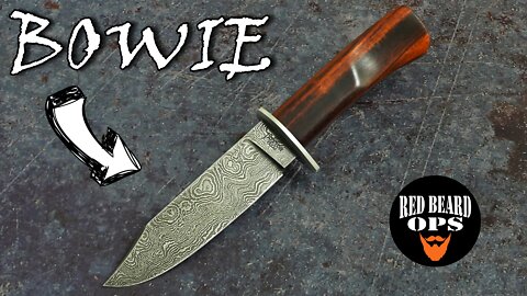 Forging a Damascus BOWIE || Knife Making