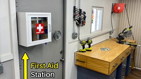 DIY Shop First Aid Station - For the Shipping Container Shop