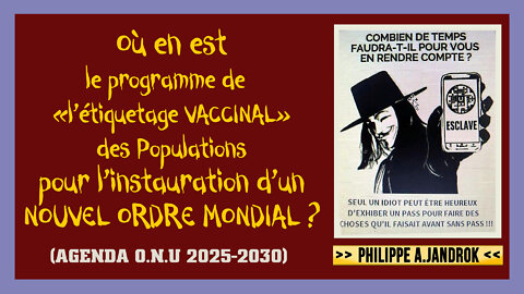 L'étiquetage des populations par la "Vaccination" fait parti du "Programme Mondialiste". Exposé par Ph.Jandrok (Hd 720)