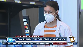 Local essential employees begin wearing masks