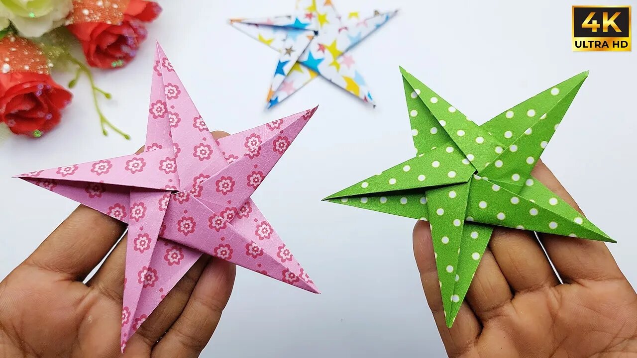 How to Make Paper Star Step by Step, Origami Star Making