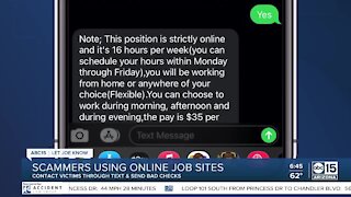 Scammers using online job sites to take advantage of you