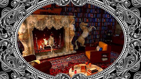 Relaxing blizzard to sleep | Blizzard Sounds with crackling fireplace | Relaxing Library ASMR