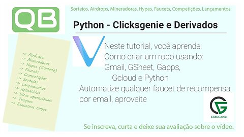 Python - Faucet - Clicksgenie - Lucro com emais recebidos de forma semi ou automatica