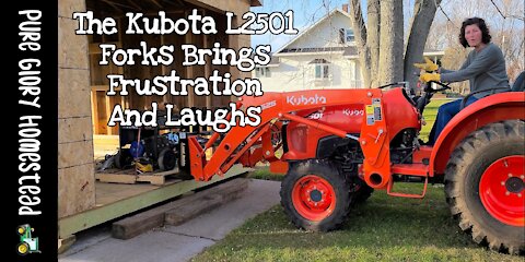 Kubota L2501: A Comedy On Moving A Pallet Of Stuff Using The Forks