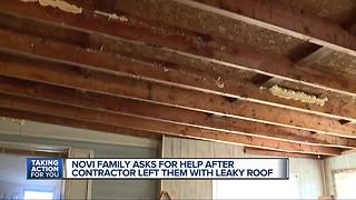 Novi family asks for help after contractor leaves them with leaky roof