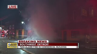 Two-alarm fire in commercial building in SW Detroit